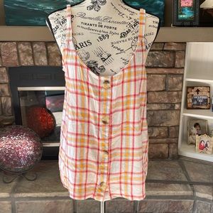 Arizona Jean Co Plaid Multi Color Blouse. Sz Large
